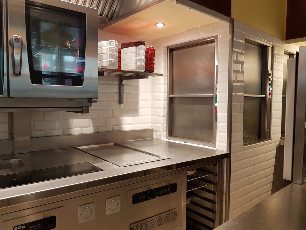 monte plat service équerre inox alimentaire cuisine